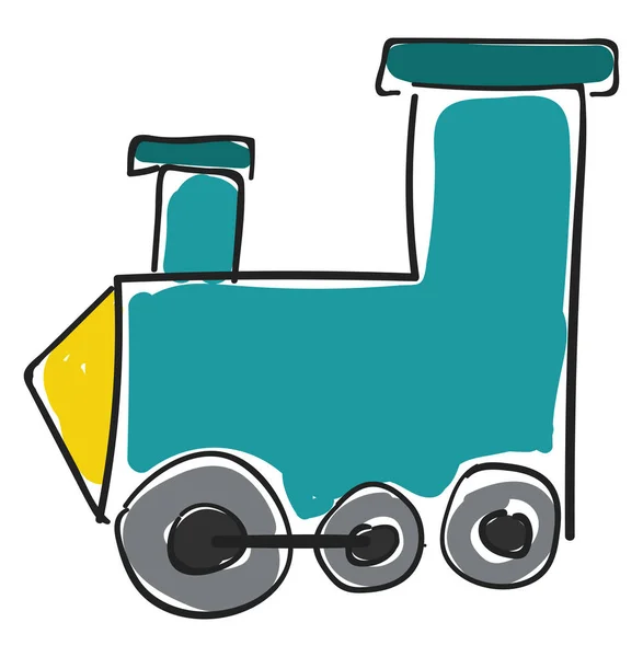 Локомотив, вектор или цветовая гамма игрушечного поезда синего цвета — стоковый вектор