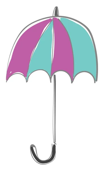 Clipart d'un parapluie coloré plié attrayant qui se lève — Image vectorielle