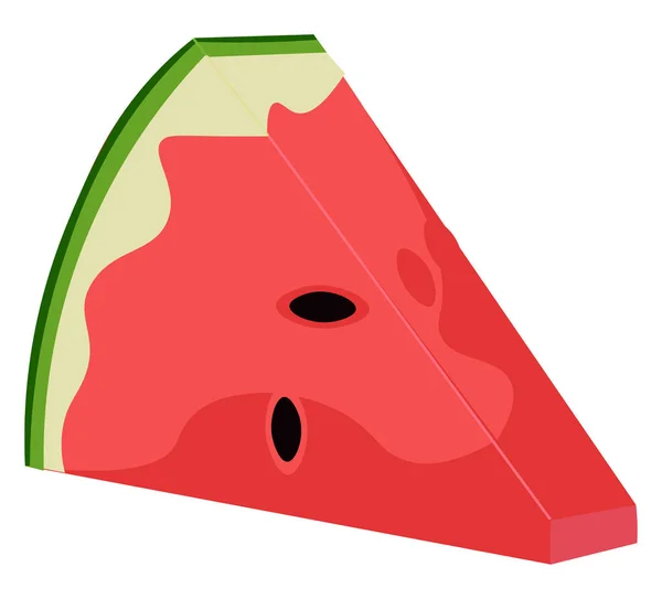 Clipart of watermelon wedge and seeds exposed, vector or color i — Stock Vector