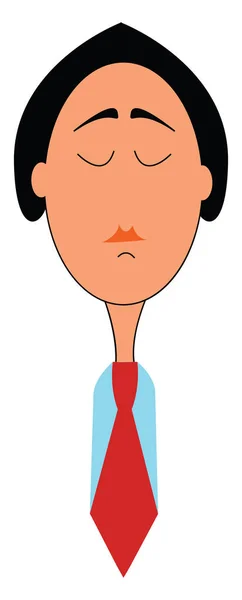 Cartoon picture of a woman in a red tie, vector or color illustr — Stock Vector