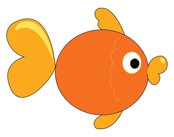 Malerei eines orangefarbenen Fisches, eines Vektors oder einer farbigen Illustration. — Stockvektor