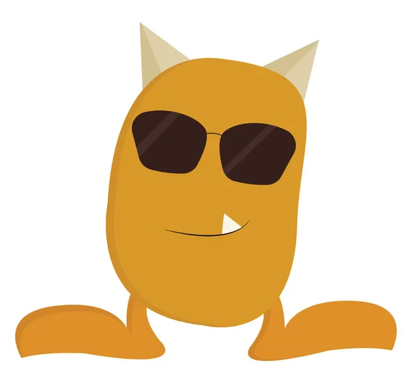 Cool wyglądający żółty potwór z okulary przeciwsłoneczne, wektor lub kolor i — Wektor stockowy