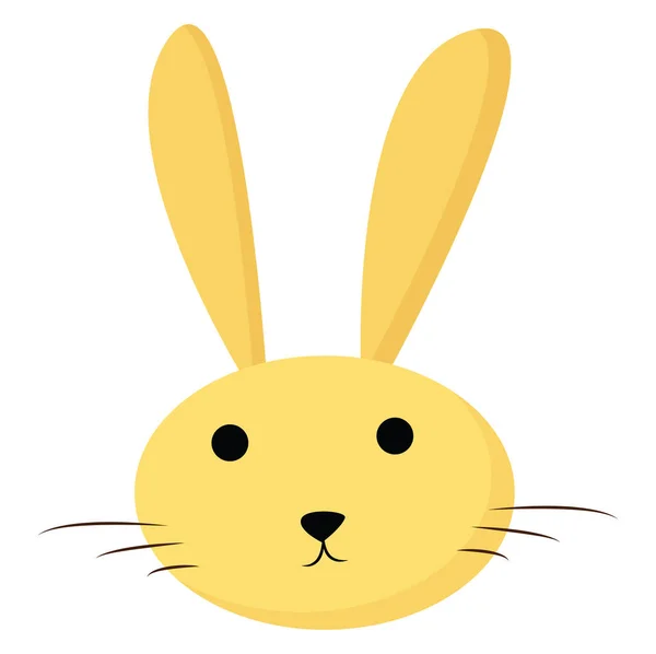 Pittura del volto di un coniglio, vettore o colore giallo del cartone animato — Vettoriale Stock