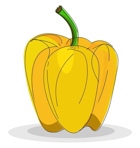 Clipart of yellow bell pepper/Capsicum, vector or color illustra — Stock Vector