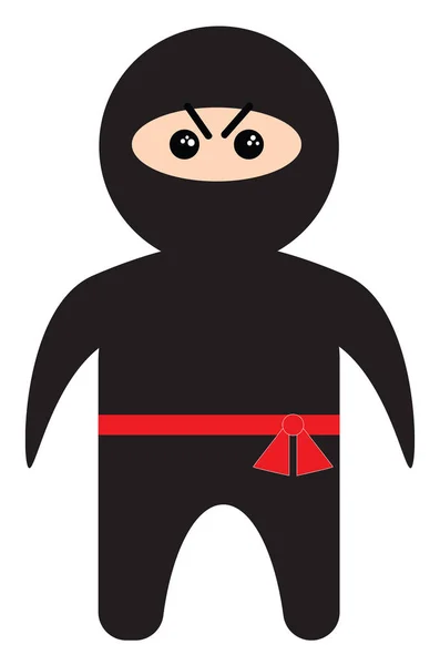 Image of angry ninja, vector or color illustration. — Stock Vector