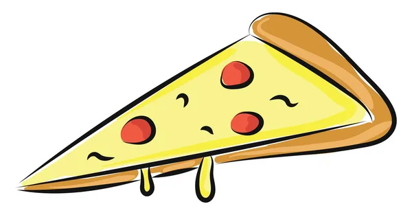 Imagen de una rebanada de pizza, vector o ilustración en color . — Vector de stock