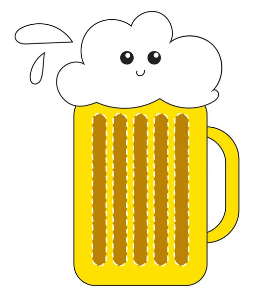 Afbeelding van bier, vector of kleur illustratie. — Stockvector