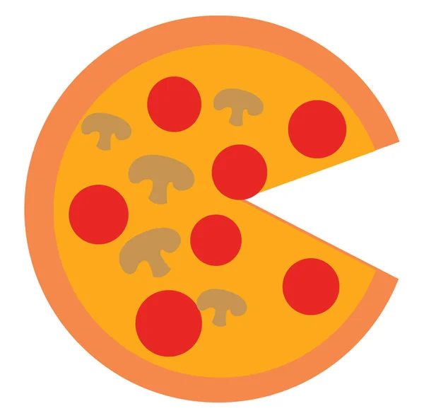 Bild av pizza, vektor eller färg illustration. — Stock vektor