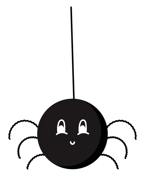 Siyah örümcek, vektör veya renk illüstrasyon görüntüsü. — Stok Vektör