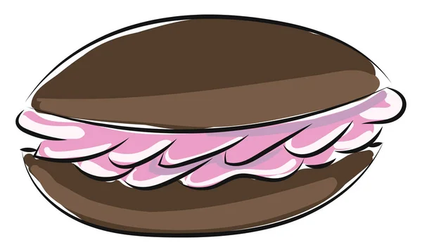 Εικόνα μπισκότο σάντουιτς, διάνυσμα ή έγχρωμη απεικόνιση. — Διανυσματικό Αρχείο