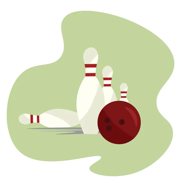 Imagen de la bola de bolos - alfileres, vector o ilustración en color . — Vector de stock