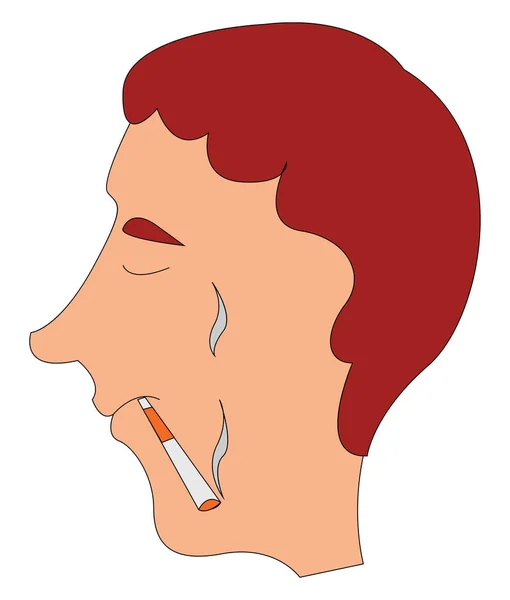 Obrázek kouřící chlapec, vektorový nebo barevný ilustrace. — Stockový vektor