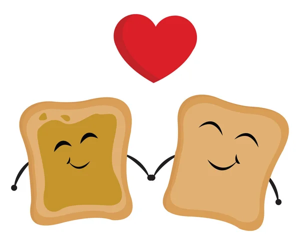 Image de l'amour du pain, vecteur ou illustration couleur . — Image vectorielle