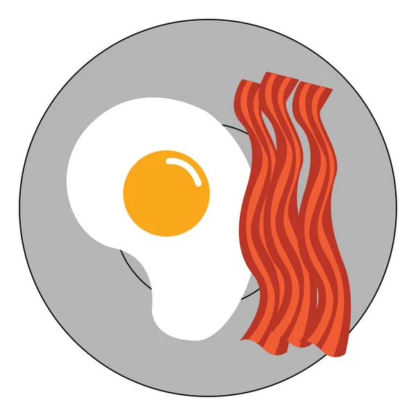 Imagen del desayuno - huevo frito, vector o ilustración en color . — Vector de stock