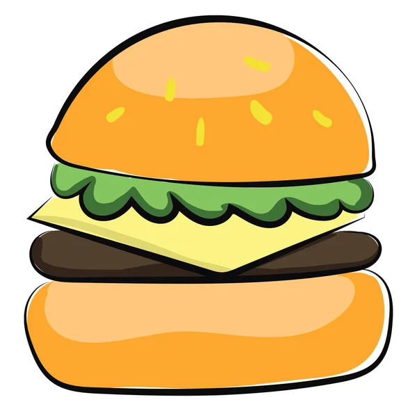 Image de burger, vecteur ou illustration couleur . — Image vectorielle