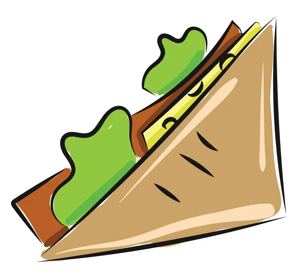 Imagen de queso y sándwich de jamón, vector o ilustración en color . — Archivo Imágenes Vectoriales