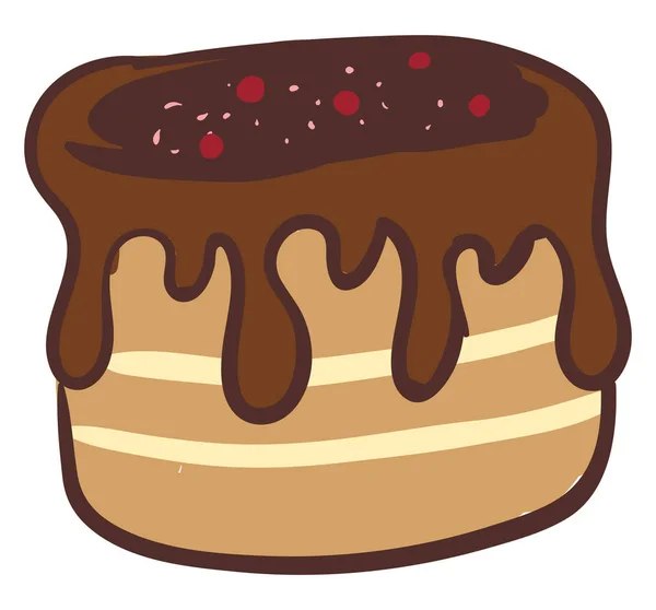 초콜릿 케이크, 벡터 또는 컬러 일러스트이미지. — 스톡 벡터