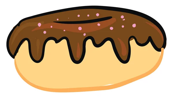 Afbeelding van chocolade crème donut, vector of kleur illustratie. — Stockvector