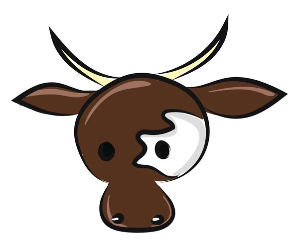 Image de tête de vache, vecteur ou illustration couleur . — Image vectorielle