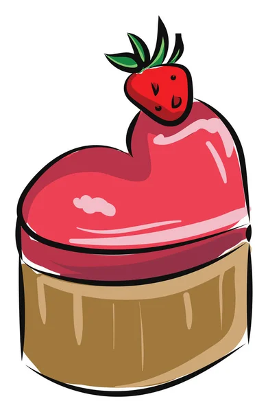 Immagine di cupcake con un cuore a forma di cupcake, vettore o c — Vettoriale Stock