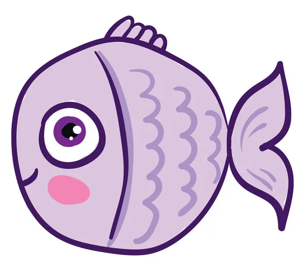 Bild av söt fisk, vektor eller färg illustration. — Stock vektor