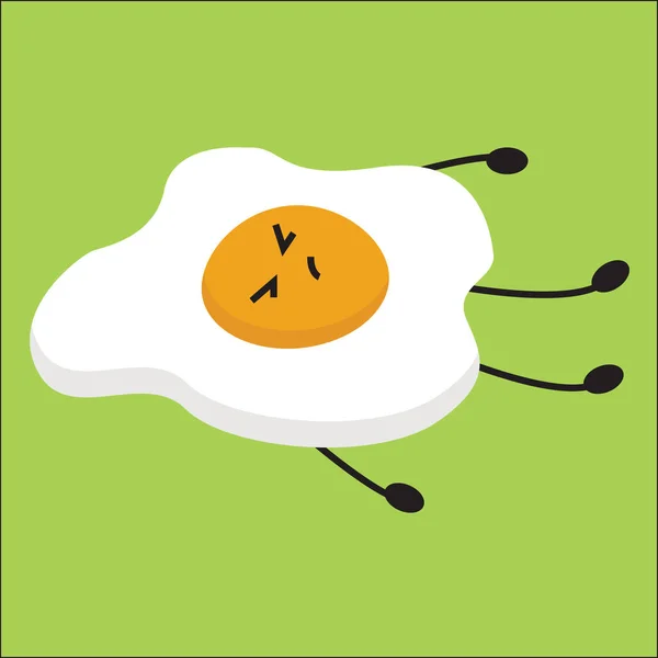 Image of died egg - egg fry, vector or color illustration. — Stock Vector