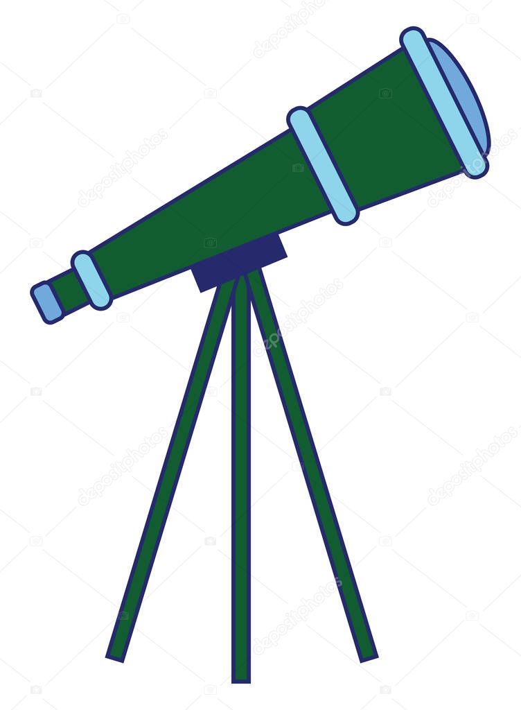 Clipart of the telescope isolated on white background viewed fro