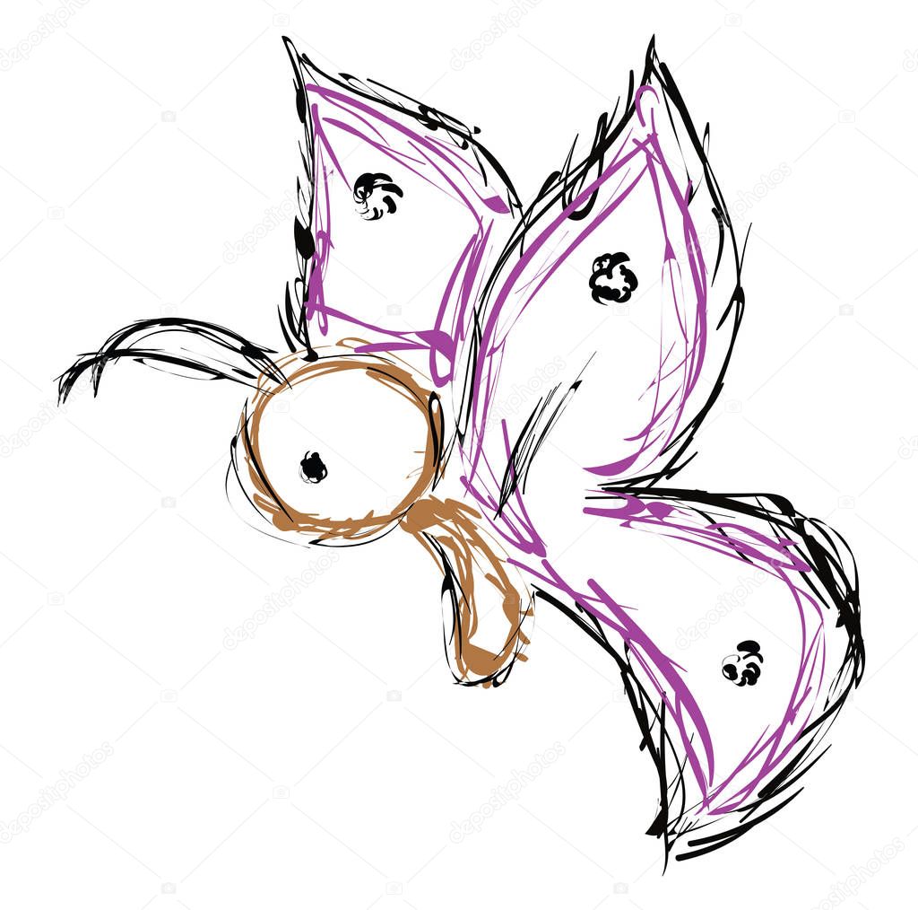 Butterfly 99, vector or color illustration. 
