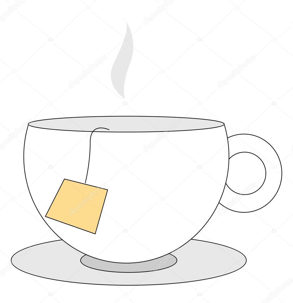 Image of a cup of tea, vector or color illustration.