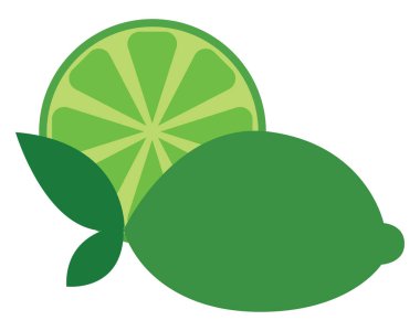 Yaprakları, vektör veya renk illüstrasyon ile kireç.