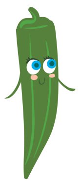 Kutsanmış bamya, vektör veya renk illüstrasyon.