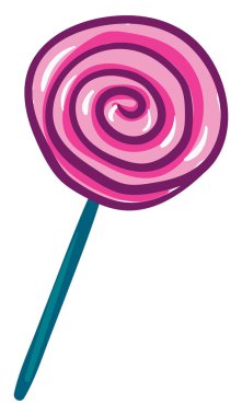 Pembe lolipop, vektör veya renk illüstrasyon.