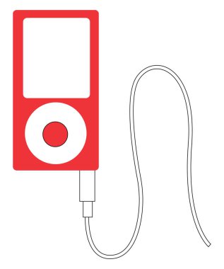  Müzik çalar, vektör veya renk çizimi.