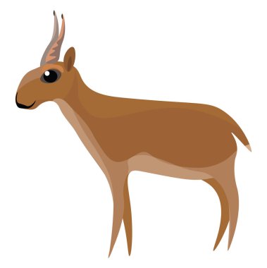 Saiga antilop, vektör veya renk illüstrasyon.