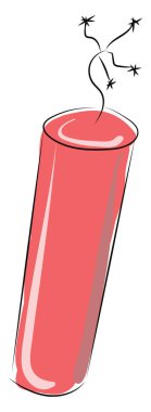 Kırmızı havai fişek, vektör veya renk çizimi.