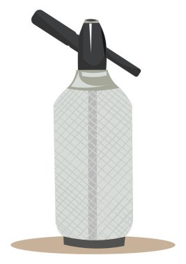 Soda sifonu, vektör veya renk illüstrasyonu.