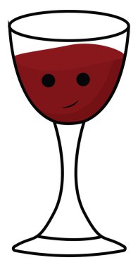  Kırmızı şarap bardağı, vektör veya renk illustr bir renk illüstrasyon