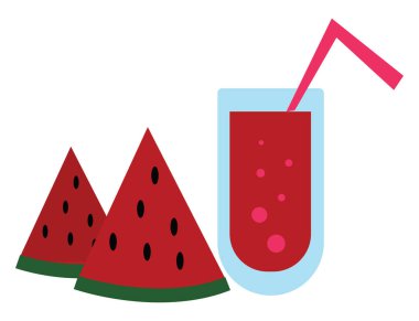 Karpuz suyu, vektör veya renk illüstrasyon.