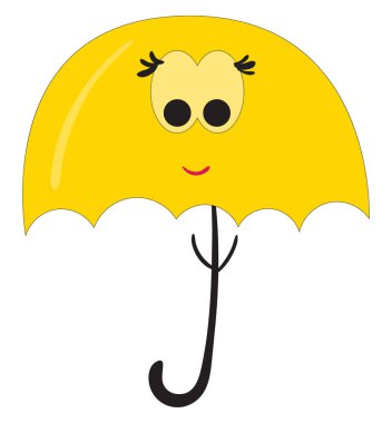 Sarı tatlı şemsiye , vektör veya renk illüstrasyon.