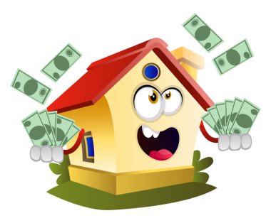 House beyaz backgroun para, illüstrasyon, vektör atıyor