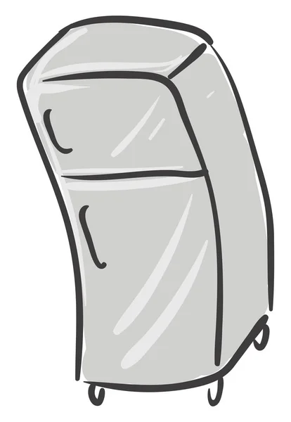 Réfrigérateur gris, illustration vectorielle ou couleur . — Image vectorielle