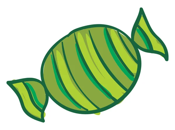Candy in groene wrapper, vector of kleur illustratie. — Stockvector