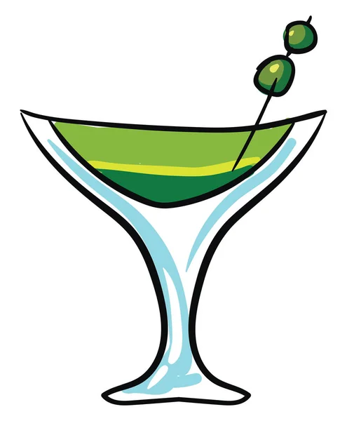 Groene cocktail, vector of kleur illustratie. — Stockvector