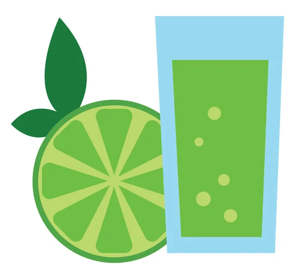Grön färg juice, vektor eller färg illustration. — Stock vektor