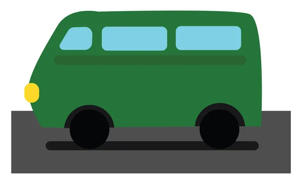 Coche verde, vector o ilustración a color . — Vector de stock