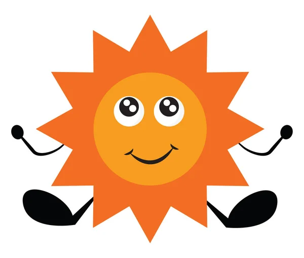 Happy Sun, vektor eller färg illustration. — Stock vektor