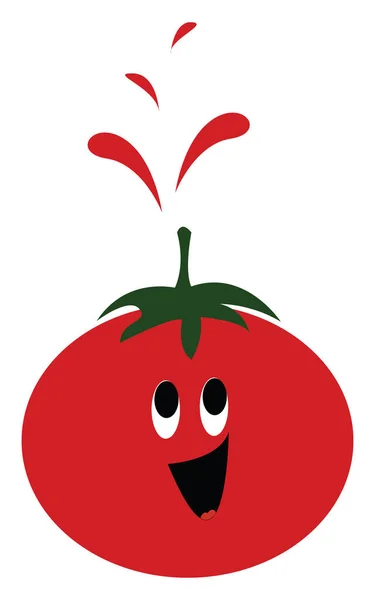Happy tomato, vector or color illustration.
