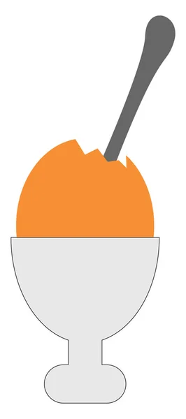 Hartgekochtes Ei, Vektor- oder Farbabbildung. — Stockvektor