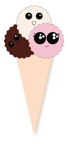 Un helado helado, vector o ilustración de color . — Archivo Imágenes Vectoriales