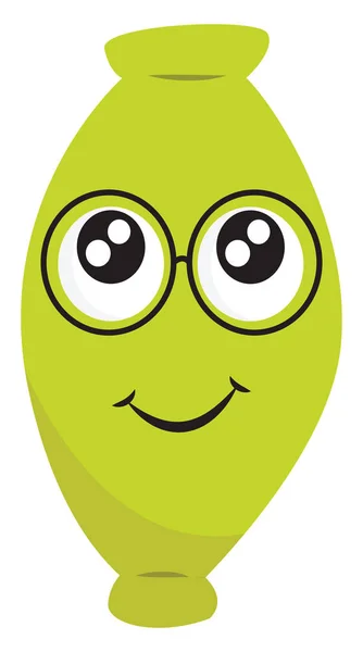 Citron avec 2 yeux et sourire, vecteur ou illustration couleur . — Image vectorielle